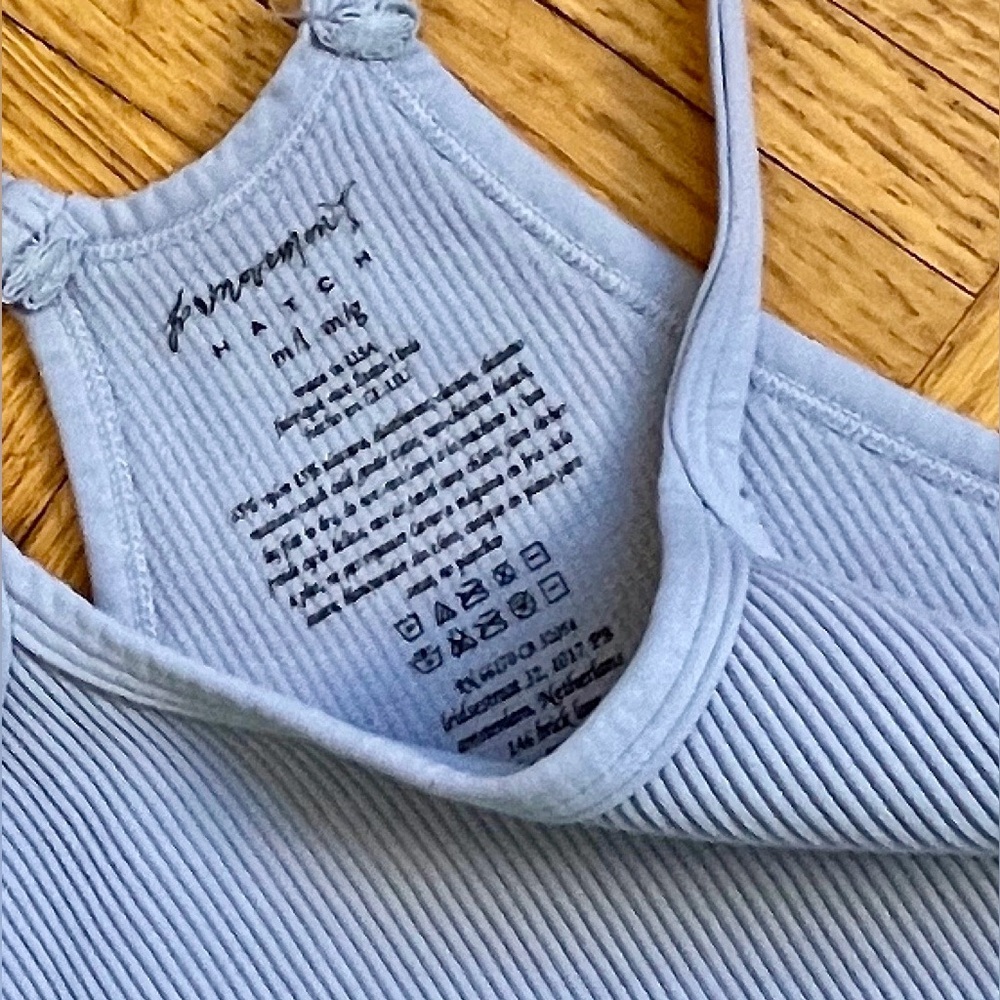 Free People Happiness Runs Crop Tank Top in Blue Gray Size Medium Large … - Picture 10 of 13